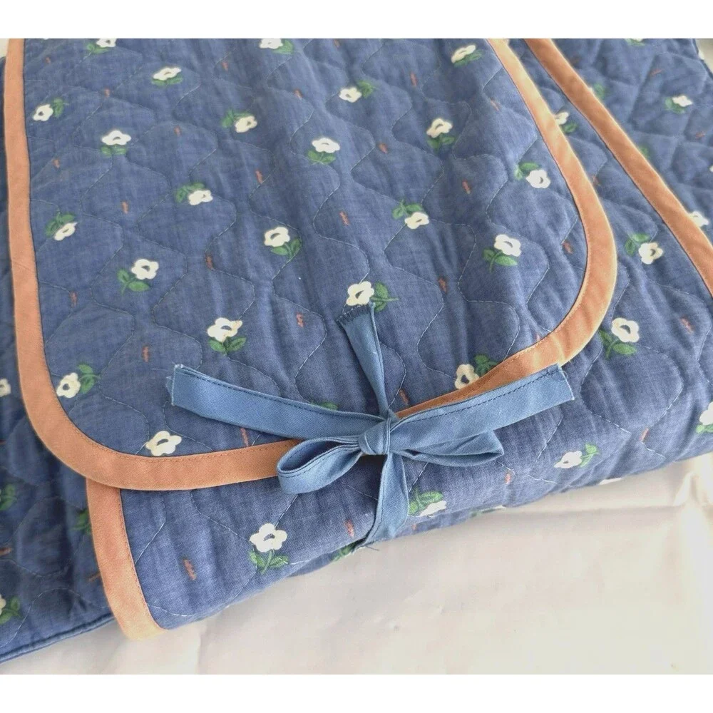 Quilted Potluck Casserole Carrying Case Bag Picnic Food Handmade Blue Large